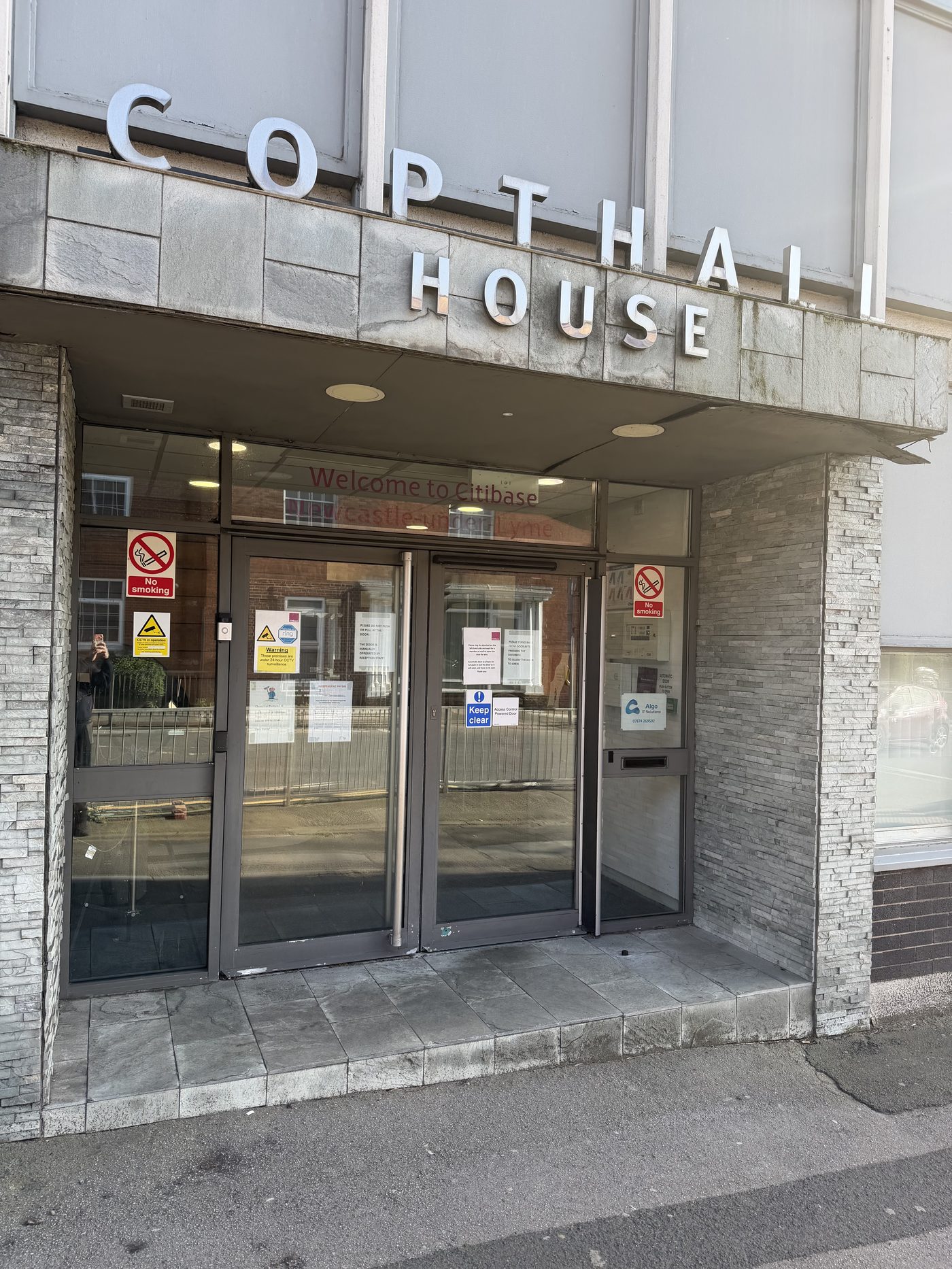 Copthall House entrance — Primus Physio Newcastle-under-Lyme, King Street